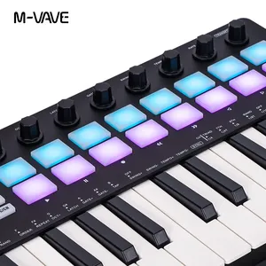 M-VAVE SMK-25 II 25 клавиш MIDI контроллер клавиатура USB Mini 16 RGB барабанные колодки 8 кнопок музыка Midis программное обеспечение в комплекте - Product Image 3