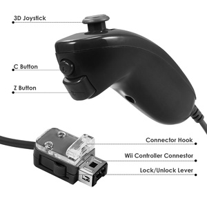 <strong>Black</strong> Built-in Motion Plus <strong>Wii</strong> Remote and Nunchuck Controller Gaming Joystick for Nintendo <strong>Wii</strong> <strong>Wii</strong> U Console - Product Image 4