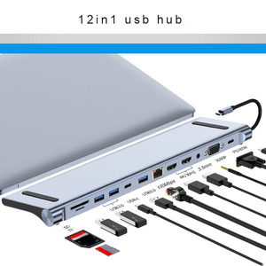 12in1 BYL-2003U2コンピューターエクステンダータイプCUsbハブスマートアダプターラップトップ用複数ポート - Product Image 2