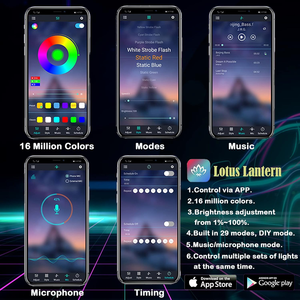 <strong>6</strong> in 1 Car Interior <strong>LED</strong> Strip Light RGB Ambient Lighting <strong>Kits</strong> APP Wireless Control Music Sync Function Auto Neon Light <strong>Led</strong> Strip - Product Image 5