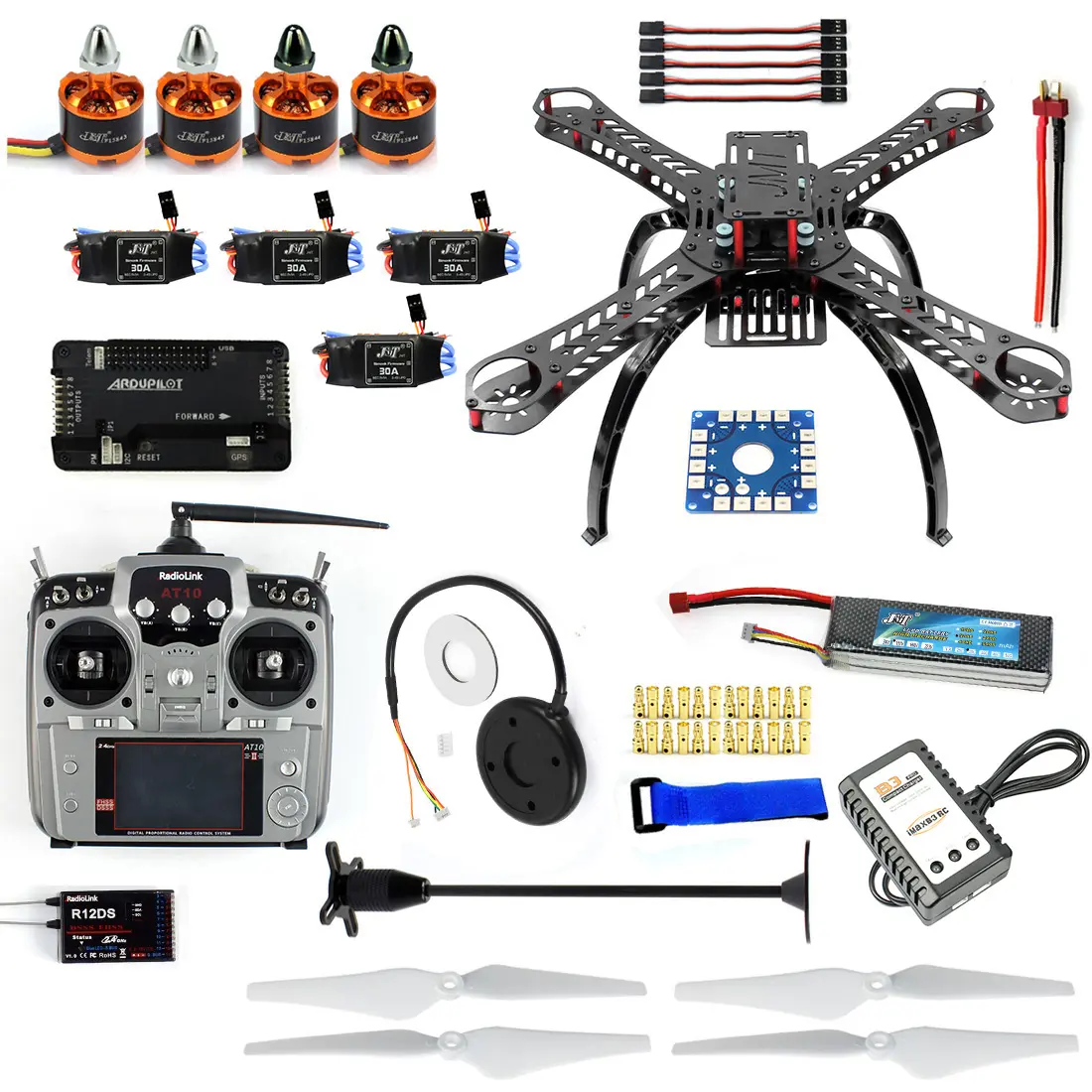 Set completo fai da te RC Drone Quadrocopter x4 m380l telaio Kit APM2.8 GPS AT10 TX