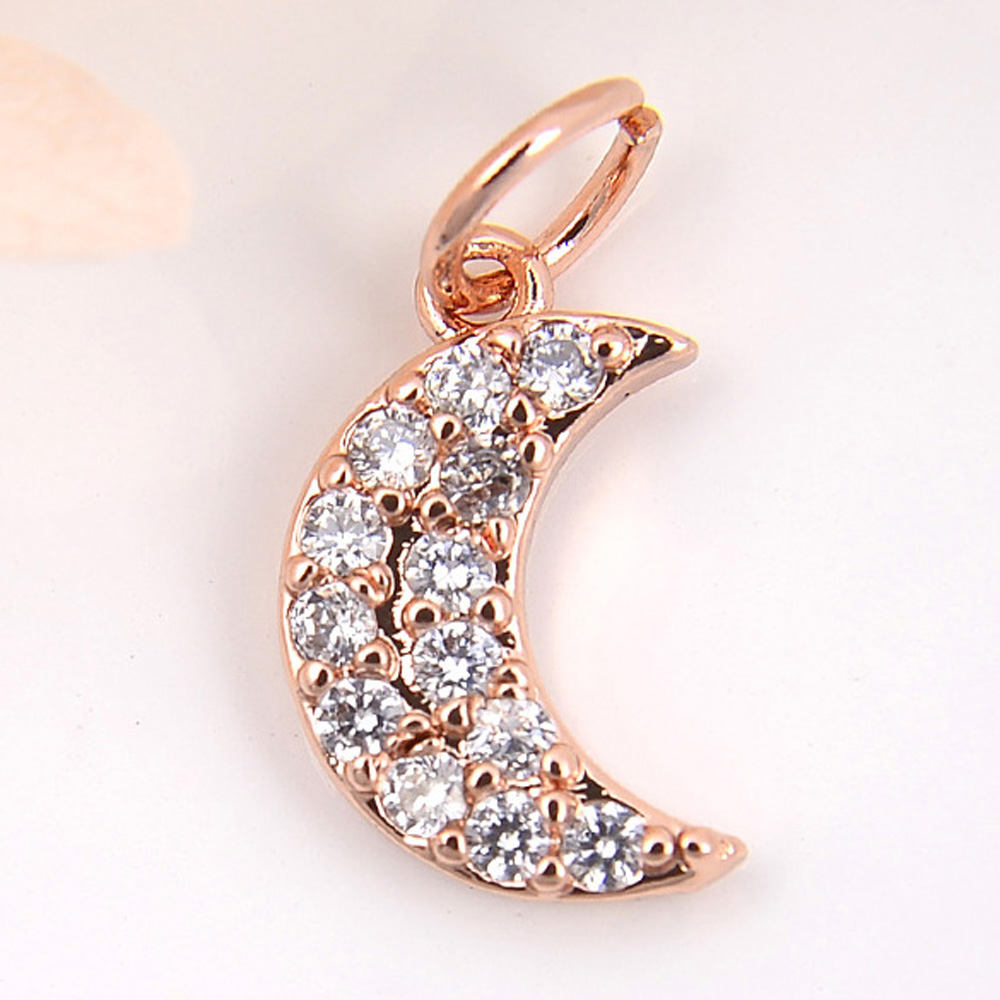 006 Rose Gold Moon with Diamonds 1PCS