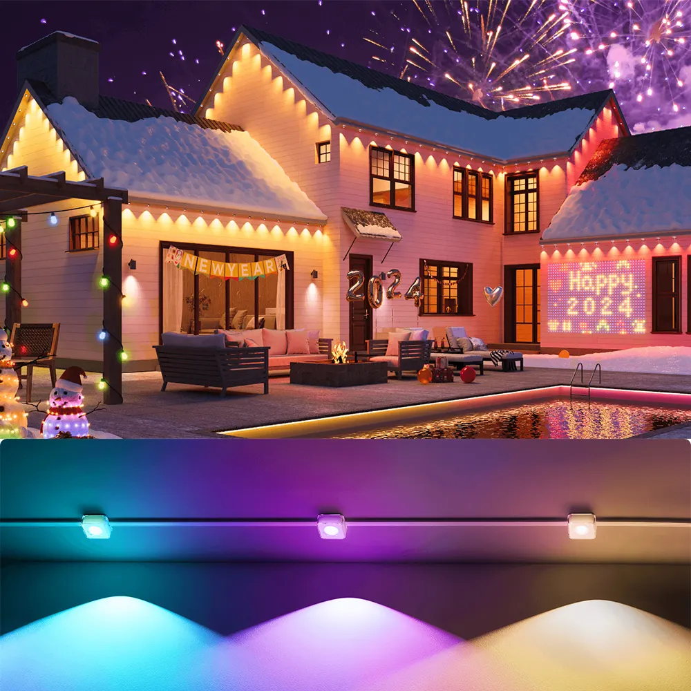 مصابيح خارجية led دائمة من موردين لتزيين المنزل 100 قدم 36 فولت ip68 مصابيح خارجية led للكريسماس