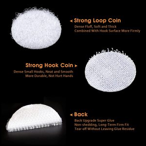 Atacado Gancho e <span class=keywords><strong>Loop</strong></span> Auto-adesivo Dots Tapes White Nylon Sticky Back Dots Fastener Round Tapes para Home Office e Sala de Aula