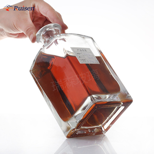 热卖矩形设计透明瓶720毫升威士忌伏特加透明玻璃瓶带盖 - Product Image 4