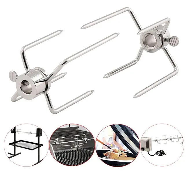 Bán Chạy Nhất Rotisserie Nướng Phụ Kiện Heavy Duty Thép Không Gỉ Nhổ Thịt Dĩa/Nhổ Rotisserie Bộ Phận