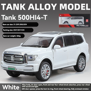 ダイキャストモデルカー1:24 Tank500合金車モデルサウンドとライトプルバックメタルモデルカーおもちゃCoche Modelo Del Metal - Product Image 4