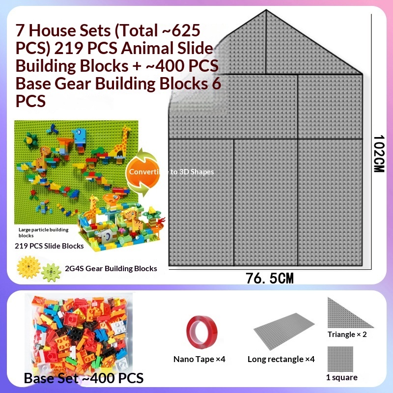 Ash 7 piezas Casa 219 Tobogán 400 Bloques de construcción 6 Engranajes