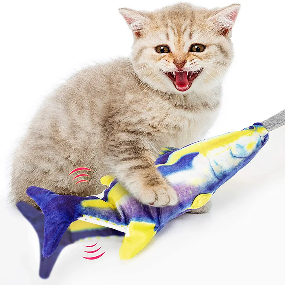 Интерактивная игрушка для кошек, движущаяся рыба, Реалистичная складывающаяся рыба, кошачья мята, игрушки с подушкой безопасности, забавные переворачивающиеся упражнения