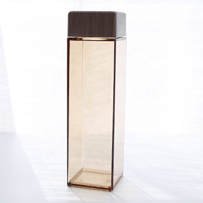 Wood grain square cup, coffee color