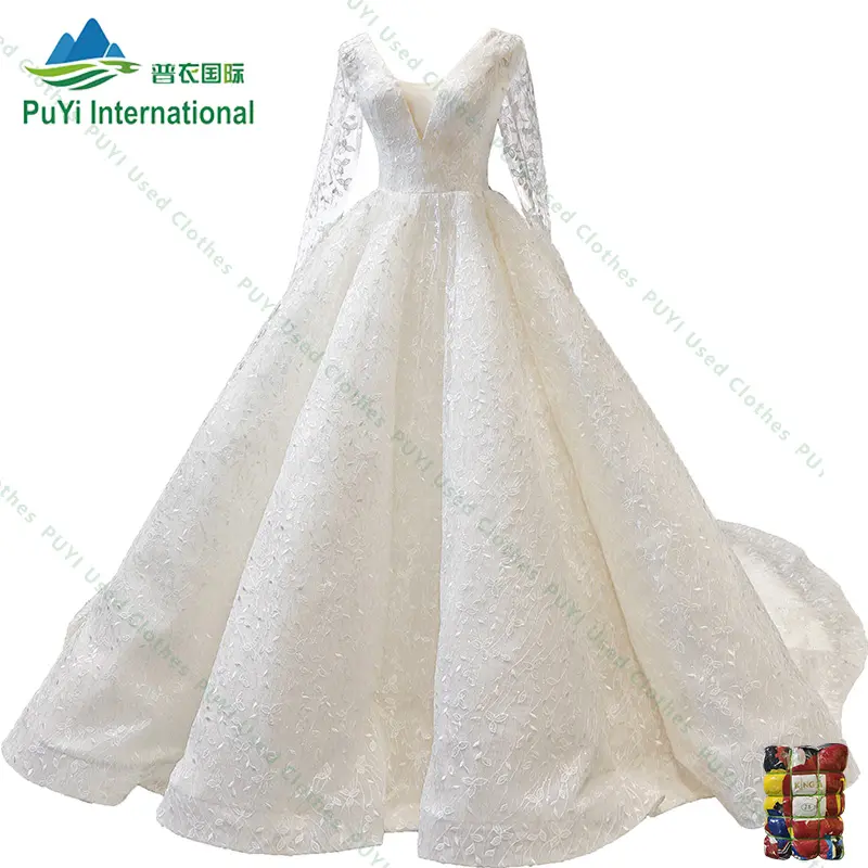 Chiffon Wedding Gowns Used Dress Summer Bales Used Clothes Top Quality Used Dresses Luxury Bridal Gown Silk Dress