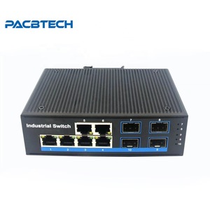 Conmutador Ethernet Industrial 4 puertos RJ45 4 puertos de fibra SC Carril Din 10/100M Red IP Soporte de red DC12 ~ 52V Entrada de alimentación 20Km - Product Image 1