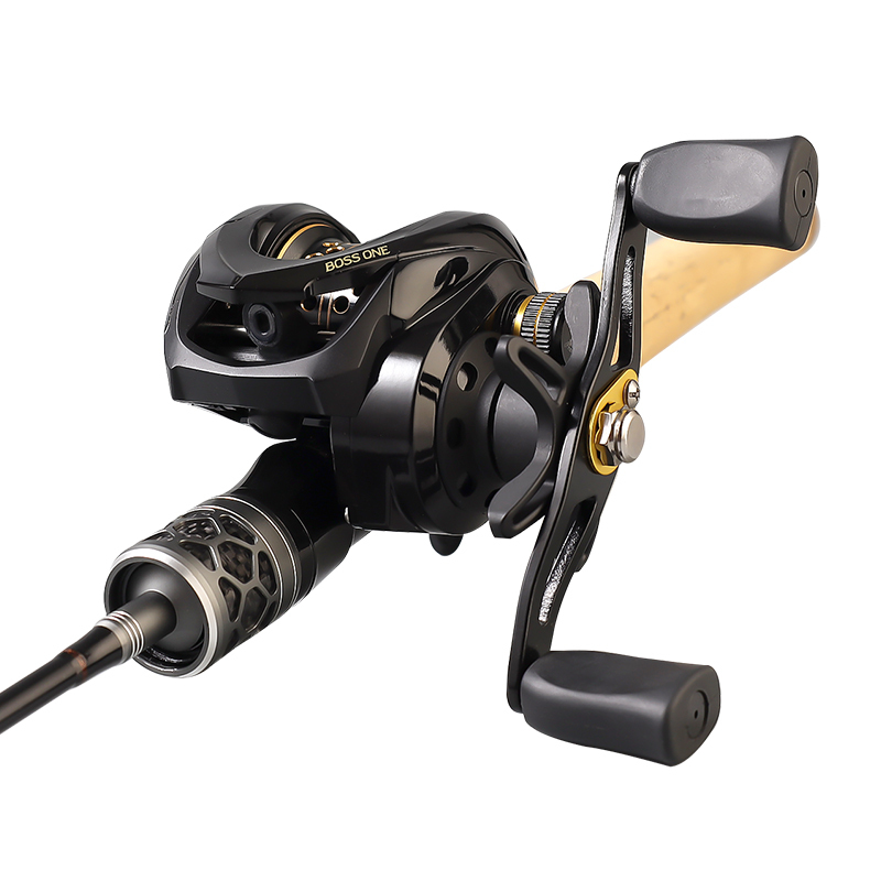 Grey casting rod with reel