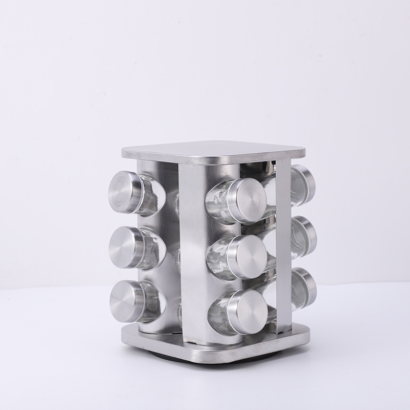 white square rack with 12pcs jars