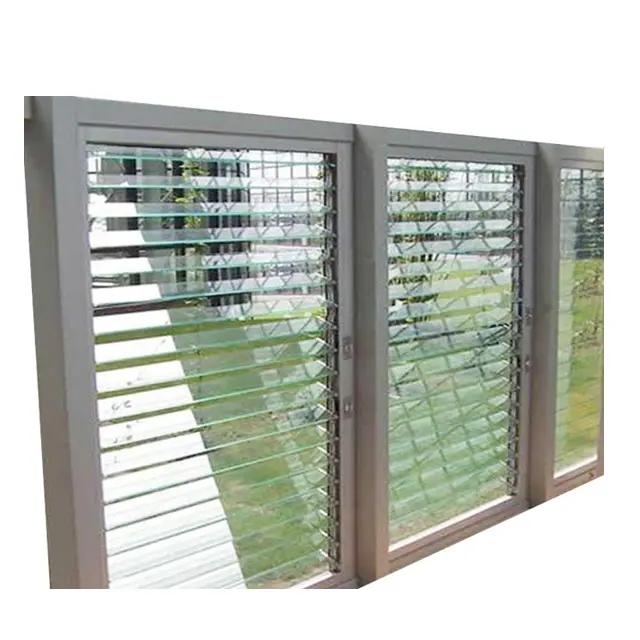 Ventana de persiana de vidrio de aluminio ajustable con pantalla extraíble como precio estándar 2047 de persianas de ventana de persiana de vidrio