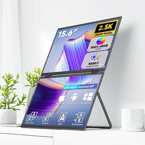 SIBOLAN 15.6 Inch 2.5K Triple Dual Screen Extend LCD <strong>1440P</strong> Mobile Folding Monitor Portatil Triple Screen Portable <strong>Display</strong> - Product Image 1