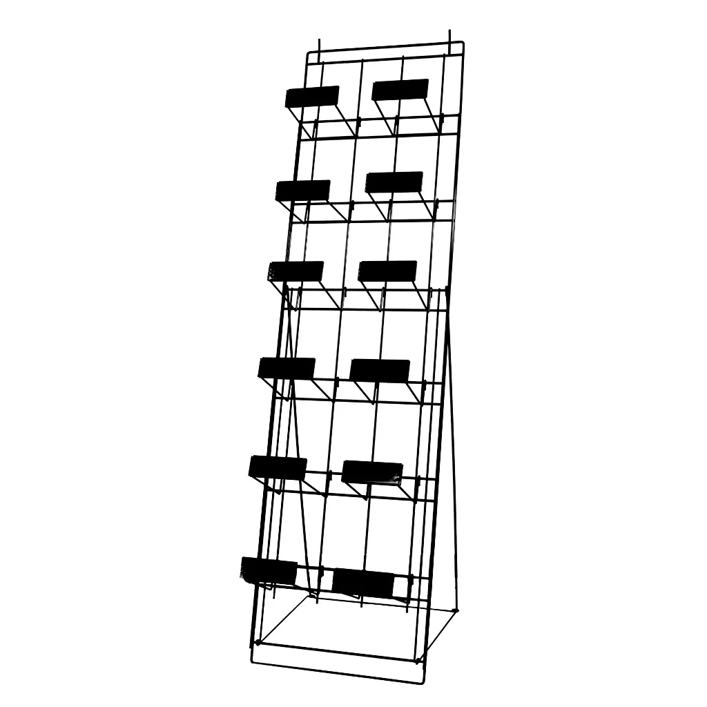 Metal personalizado preto 6 camadas ereta Display Rack para discos para loja de varejo