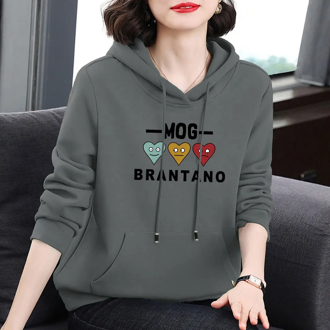 Women's baggy hoodies In-Stock Printing Cotton Short Hoodie Sweatshirts Women's Top korean fashion hoodies
