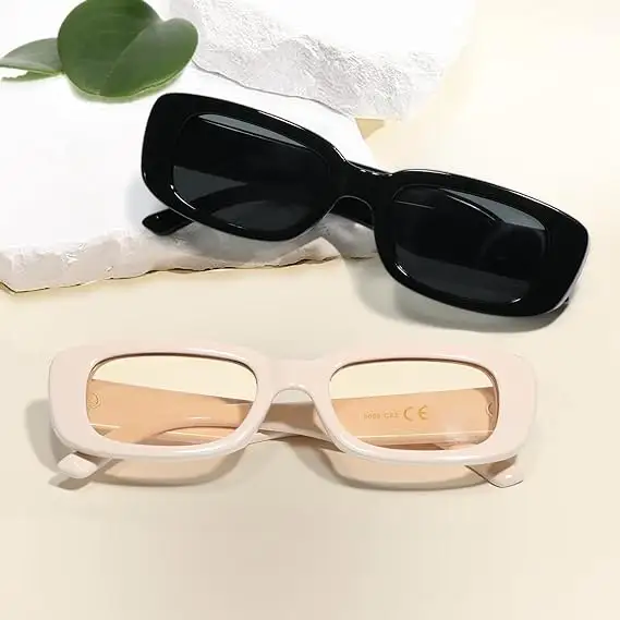2024 뜨거운 판매 복고풍 직사각형 선글라스 여성과 남성 빈티지 작은 사각형 선글라스 UV 보호 야외 스포츠 안경
