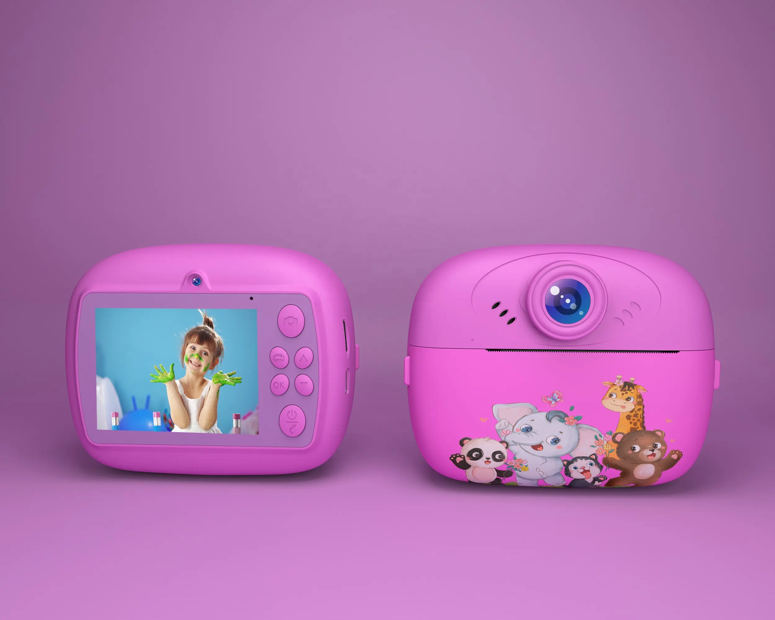 Nueva llegada HD 1080P Cámara digital niños cámara de dibujos animados mini fotos Cámara de impresión instantánea para niños