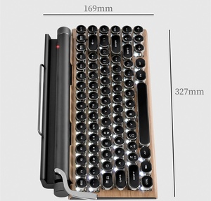 Biumart 2022新到朋克点打字机键盘创意设计复古游戏机械键盘 - Product Image 5