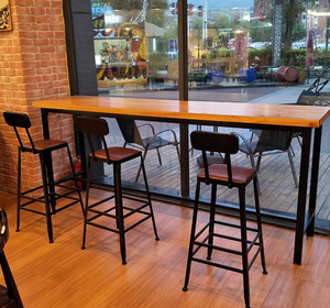 Bộ Bàn Ghế Quán Cà Phê Bằng Sắt Rèn Công Nghiệp Bộ Bàn Ghế Quán <span class=keywords><strong>Bar</strong></span> Rượu Bia Treo Tường - Product Image 3