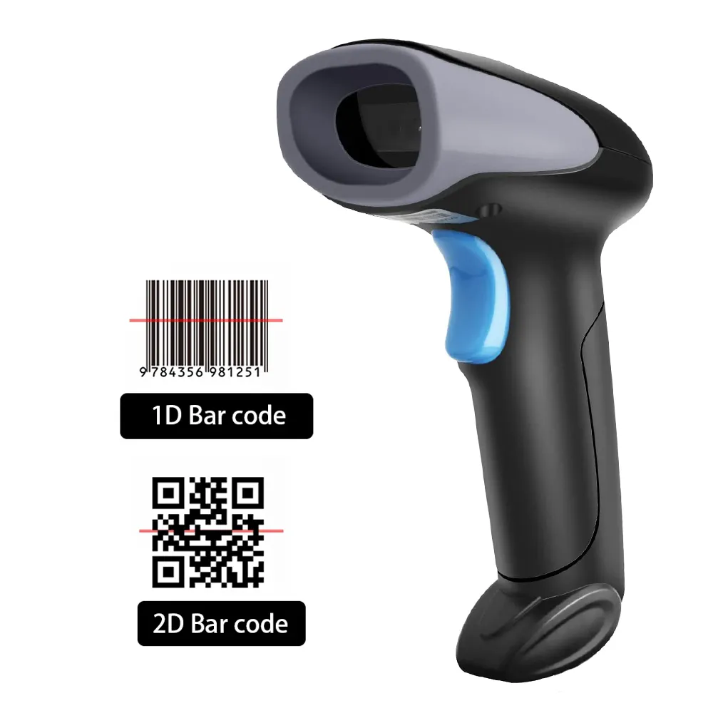 WODEMAX Portable Wired Android Bar Code Reader Handheld Qr Code 1D 2D Barcode Scanner for Supermarket Warehouse