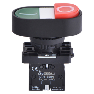 LAY5-EB8425 beleuchtete doppel köpfige Druckknopf schalter mit integrierter LED 1 bündig grün markiert 1 projiziert rot - Product Image 6