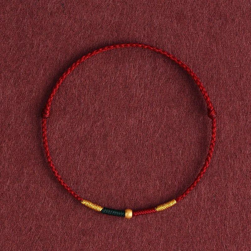 Bracelet à perles de transfert rouge vin