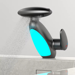 Hiện đại bốn tốc độ phổ gốm lưu vực vòi qua biên giới kéo thiết kế bầu không khí đèn nóng lạnh thác nước tính năng cho - Product Image 2