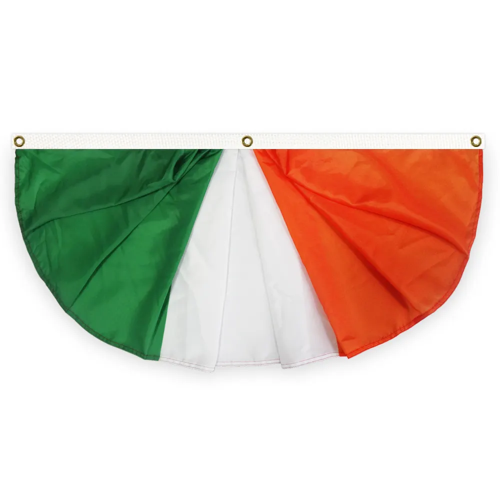 2022 New National Flag Polyester Ireland Flag Half Fan Banner Flag
