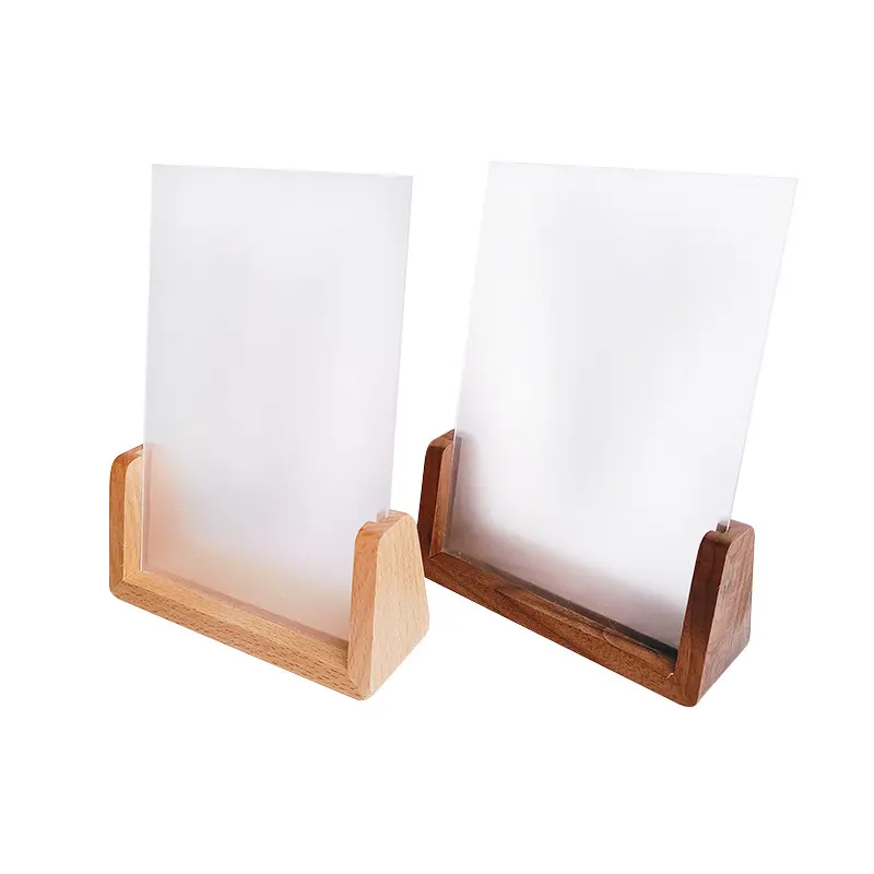Paquete de 2 marcos de fotos de madera rústica con base de madera de nogal y cubiertas de vidrio acrílico sin roturas de alta definición