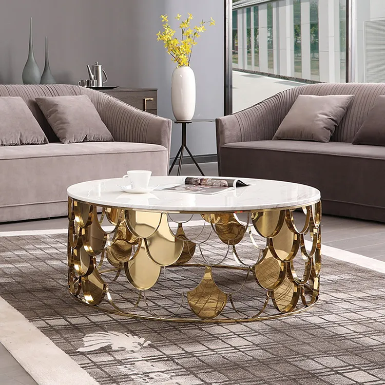 Mesa de centro em aço inoxidável para sala de estar moderna, retangular nórdica de carvalho, tampo em mármore, metal dourado e latão