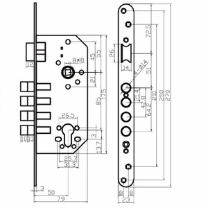 Chống Khoan 4 Điểm Bolt Lỗ Mộng Xi Lanh Khóa Cơ Thể Thép Không Gỉ An Ninh Cerraduras Para Puerta Fechadura De Porta - Product Image 6