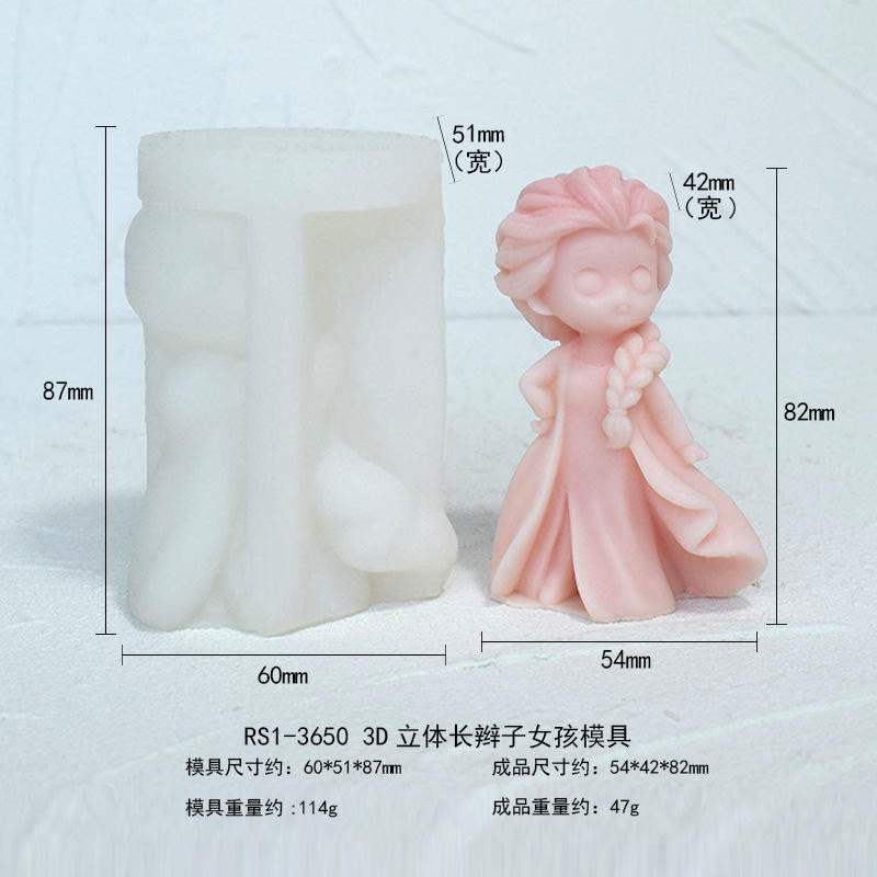 3650 3d longue tresse fille moule