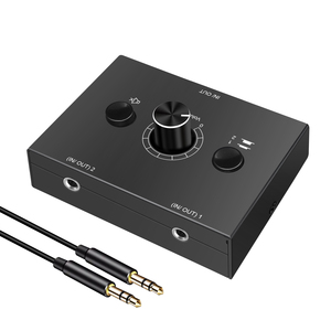 Interruptor de Audio estéreo de 3,5mm, conmutador de Audio para altavoz pasivo, auriculares, Selector Manual de entrada, caja divisora, intercambio de Audio