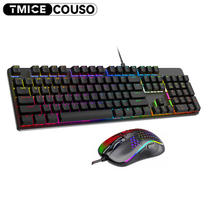 Full Size Wired Mechanical <strong>Keyboard</strong> 104 Keys Ergonomic Office <strong>Computer</strong> Rainbow Backlit Red <strong>Switch</strong> Gaming <strong>Keyboard</strong> <strong>Mouse</strong> Combos - Product Image 1