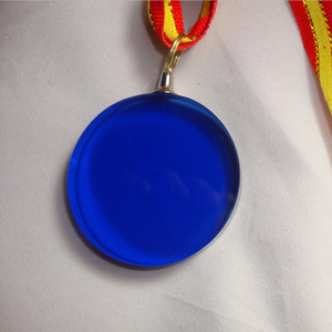 Leere klare und blaue Kristallglas geformte Medaillon-Medaillen MH-J0948 - Product Image 3