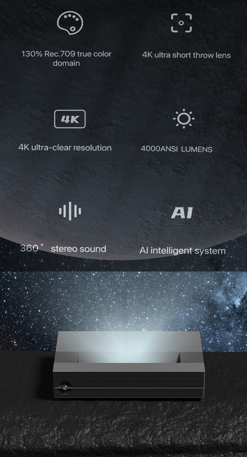 5000 ansi lumens ultra short throw UHD ultra hd movie 4k cinema projector smart 4k TV