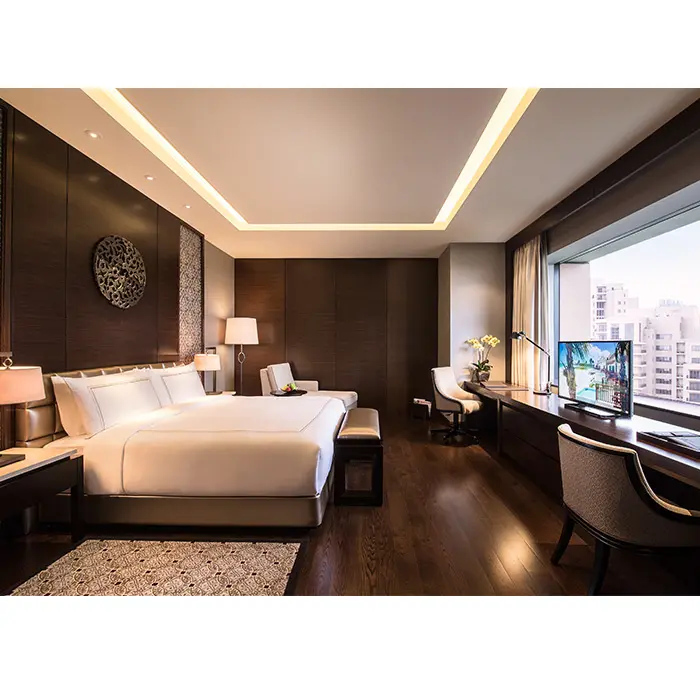 คุณภาพสูงCustom Made Luxuryไม้จีนRoyal Hotelชุดห้องนอน