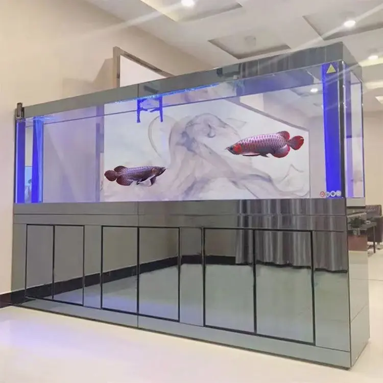 Glass Aquarium Arowana Fish Tank Glass Aquariums & Accessories 500L Custom Wholesale High Quality White with Bottom Cabinet