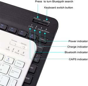 Thin Smart Lighting Retroiluminado 78 Teclas Mini Teclado Inalámbrico para IPad Huawei Lenovo Tablets Android Ios Dispositivos Windows - Product Image 3