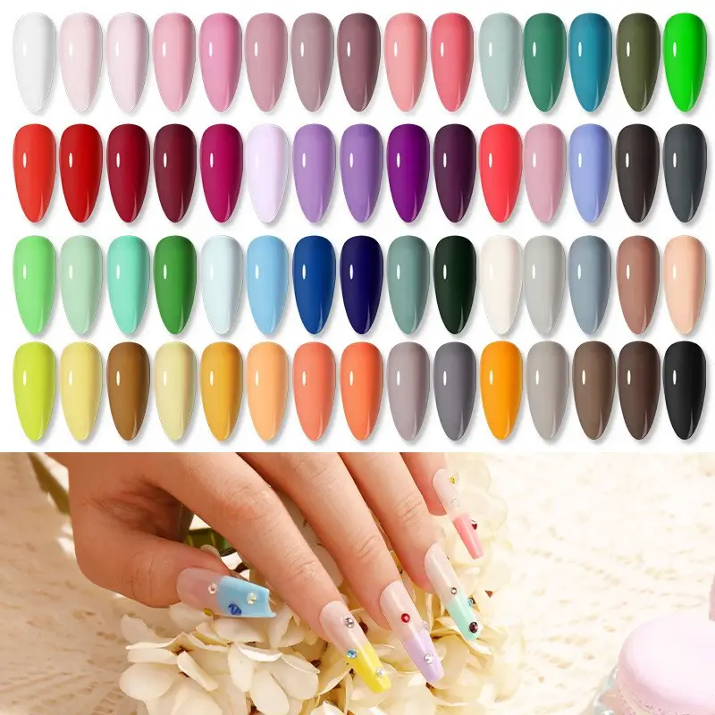 UV chuyên nghiệp véc ni bán vĩnh viễn Sequins Vegan Nail Gel Set 60 cái/Kit Đánh Bóng chai Nail Art bán buôn Nail Gel