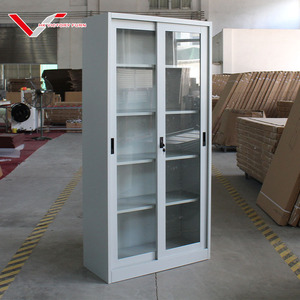 Tủ sách, tủ đựng đồ bằng kính trượt, kim loại, thép, có <span class=keywords><strong>4</strong></span> ngăn kệ, dùng làm tủ hồ sơ văn phòng - Product Image 2