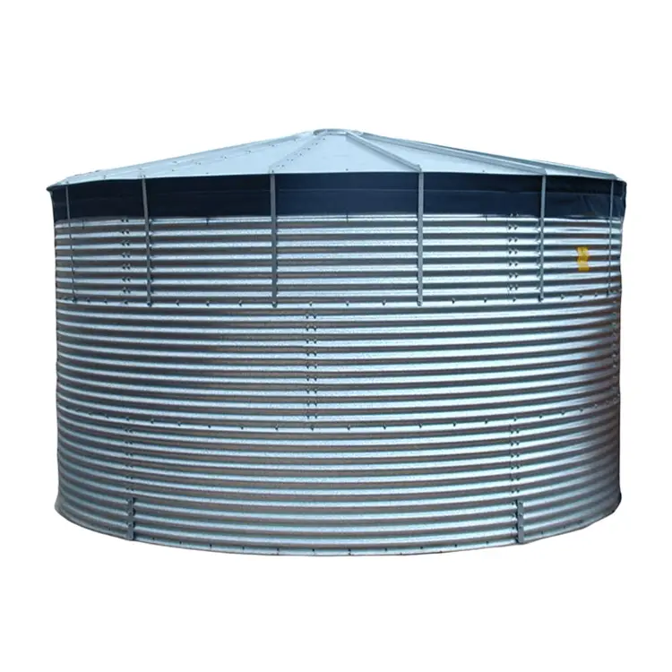 Gegalvaniseerde Gegolfde Stalen Wateropslagtank 100000 Liter Met Pvc-Zeildoek Ronde Regenwateropvangtanks