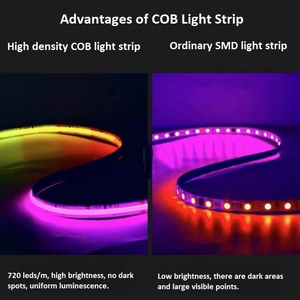 RGBW彩色RGBIC WS2814柔性像素可寻址防水IP65 24V DMX512 SPI控制RGB数字COB发光二极管条形灯 - Product Image 2
