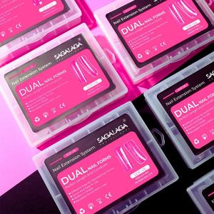 14 tasarımlar temizle tam xxl tırnak poli Uv jel oluşturucu kolay yapı formu parmak poli jel uzatma çift tırnak sistemi formu İpuçları - Product Image 2