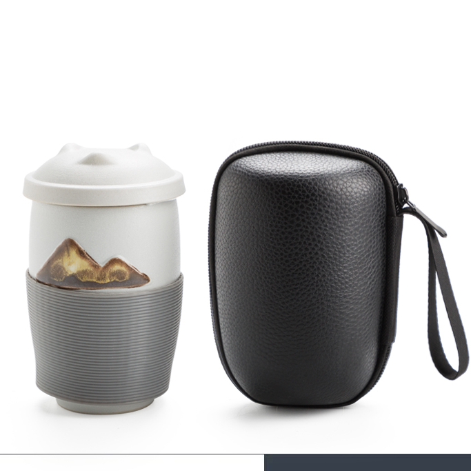 White mug with bag