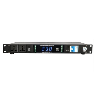 音频系统会议系统PS-99PLUS新面板黑色10路电源序列控制器 - Product Image 1