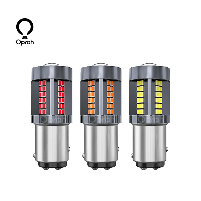 Oprah Focos LED 1156 1157 Bombillas 12V LED Bay15d Ba15s P21w Bau15s 2016csp Py21w CANbus LED Bau15s Py21w หลอดไฟ LED สีเหลืองอําพันสีแดง